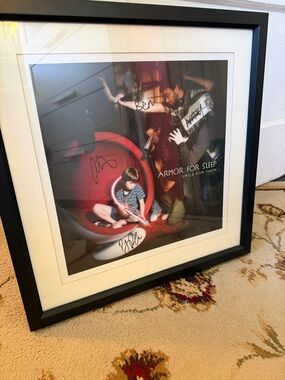Armor For Sleep "Smile For Them" Signed Album Art - Red & Black